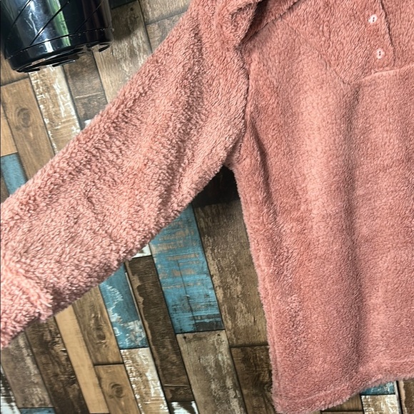Cozy girls rose Pink Fleece hoodie - Picture 8 of 15